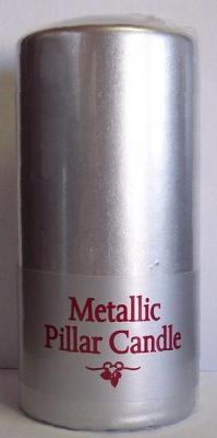 Recalled Metallic Pillar Candle 6-inch