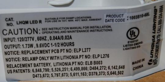 Product label with Date Code on the upper right
