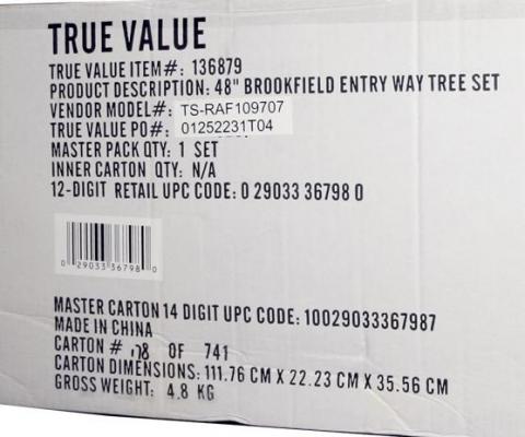 Brookfield Entry Way Tree Sets Label