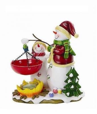 Snowmen tea light candle warmer