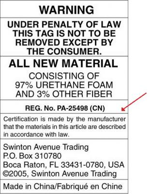 Desk chair warning label