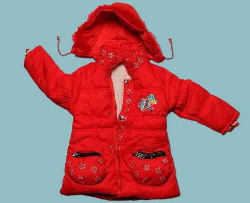 Girls' hooded jacket with drawstring