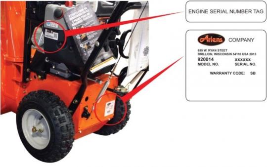 Ariens Snow-Thro 24 inch with labels