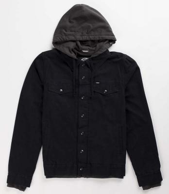 Vans Boys Hooded Jacket – black canvas