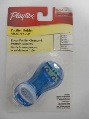 Recalled Playtex blue pacifier holder clip –packaged