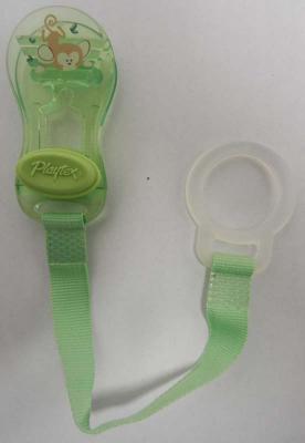 Recalled Playtex green pacifier holder clip