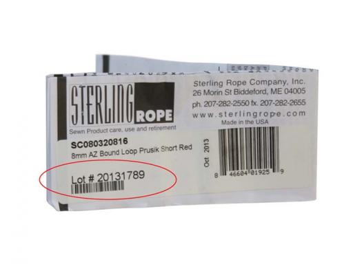Lot/Product number location