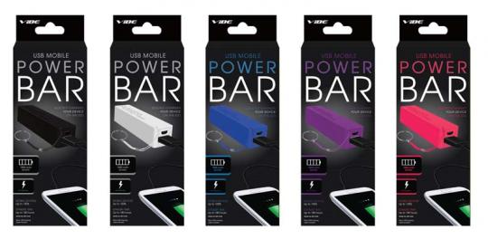 Vibe USB Mobile Power Bars in packaging