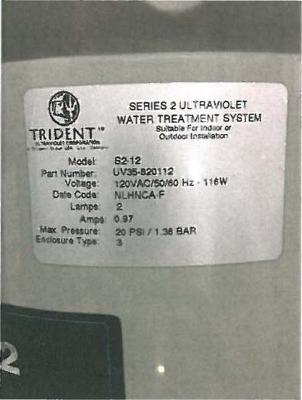 Label on sanitation system with “Series 2”