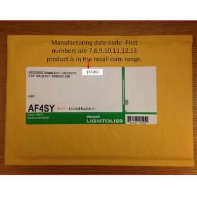 Packaging for Philips Lighting “Lightolier” AF4SY Glass Lens