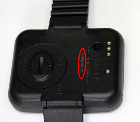 SCAUPRO Aladin2 dive computer back with serial number location