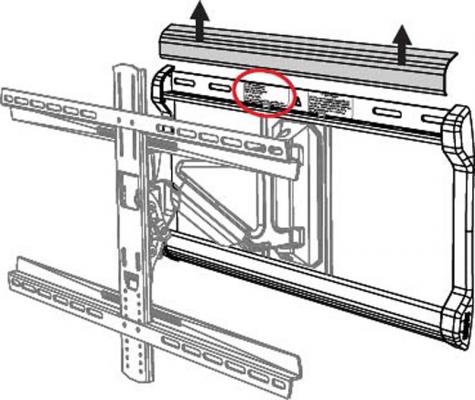 Label location circled in red, under plastic cover.