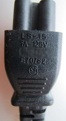 AC end adapter with molded mark