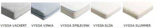 Five models of IKEA VYSSA crib mattress