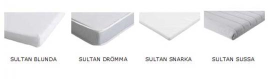 Four models of IKEA SULTAN crib mattress