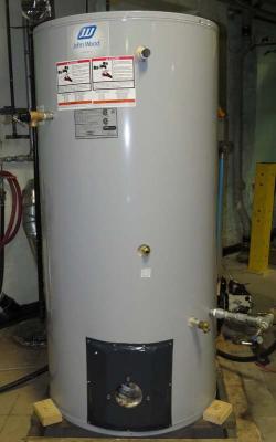 John Wood brand model JW717 70 gallon oil-fired water heater