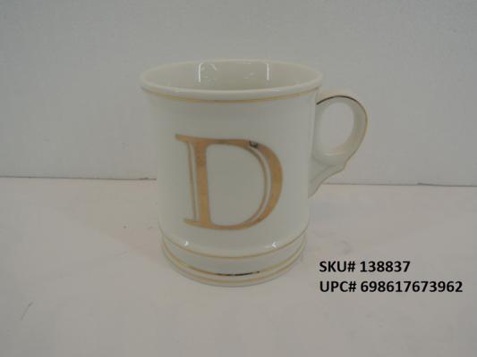 Tri-Vista Monogram Beverage Mug with Metallic Accents