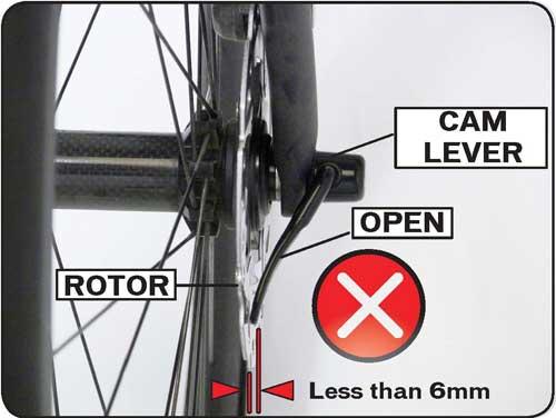 Quick release lever on recalled bikes opened too far.