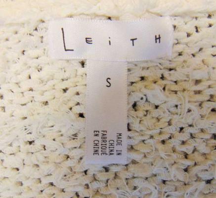 Nordstrom Leith Brand Open Vest Sweater Care Label