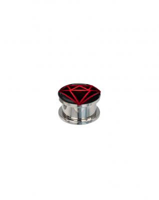 SalesOne Light Up Ear Plug with Diamond Logo (Black/Red)