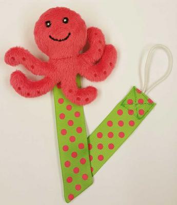 Little Wishes Summer Plush Pacifier Holder – Pink Octopus