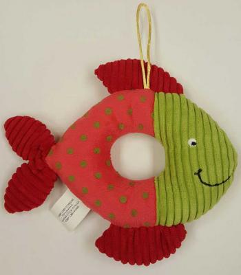 Little Wishes Chenille Stuffed Rattles -- Pink & Green Fish