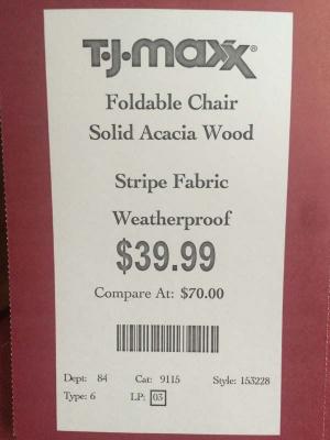 T.J. Maxx hang tag with style number