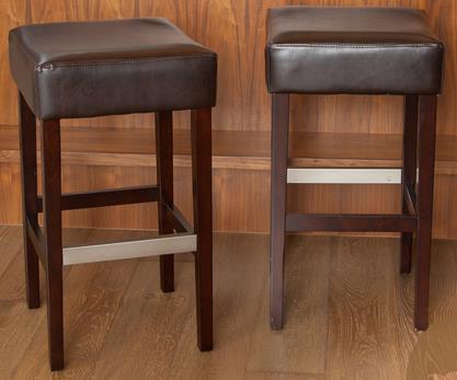 Tate Backless Leather Counter Stool – Brown
