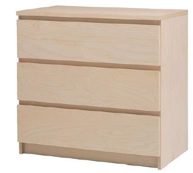 Recalled IKEA MALM 3-drawer dresser