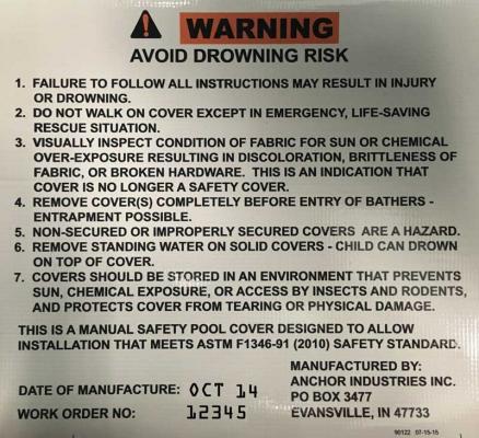 Warning Label with Date of Manufacture