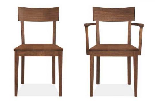 Room & Board’s Doyle side chair and arm chair (walnut)