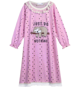 Recalled Arshiner nightgown - “Sloth just do nothing” print