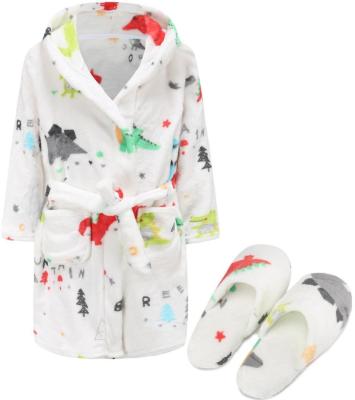 Recalled BTPEIHTD children’s robe in Dinosaur in white
