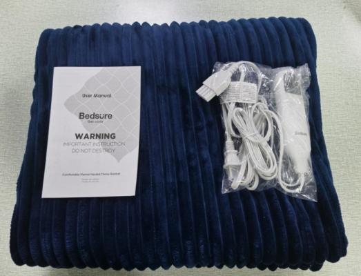 Recalled Electric Ribbed Flannel Heating Blanket with White Digital Controller Model BS-HB6284