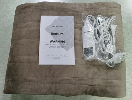 Recalled Electric Solid Flannel Heating Blanket with White Digital Controller Model BS-HB6284