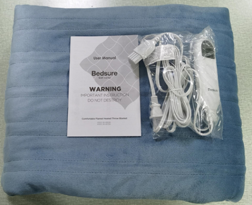 Recalled Electric Solid Flannel Heating Blanket with White Digital Controller Model BS-HB7284