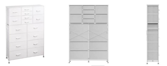 Recalled WLIVE Fabric 16-Drawer Dresser in White