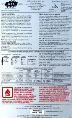 Label on Recalled Wood Burning Stove