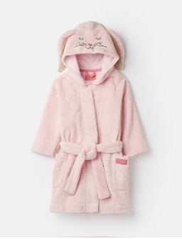  204653-PINKBUNNY Pink robe with bunny ears  100% polyester XS, S, M, L