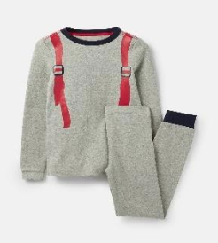  205681-GRYROKTPAK Gray pajama with backpack design  96% cotton 4% elastane 1 through 12