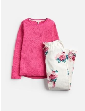  Z_ODRMINSNZ-CRMBIRDFLR Pink and white pajama with floral print  100% cotton 1 through 12