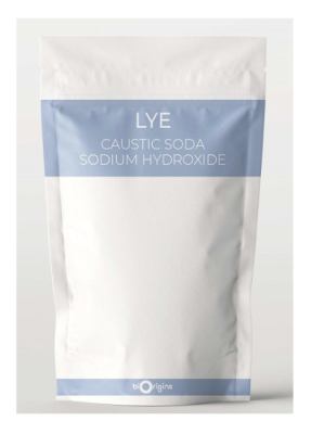 Recalled biOrigins-branded sodium hydroxide – 1-kilogram bag