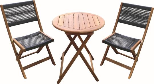 Recalled TJX Foldable wood and rope bistro set chairs (gray)