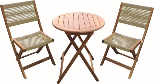 Recalled TJX Foldable wood and rope bistro set chairs (sand)