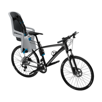 Recalled Thule RideAlong rear-mounted Child Bike Seat, gray seat with black harness pads 
