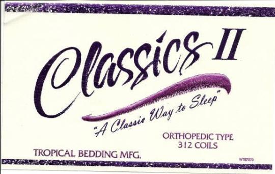 Recalled Classics II Mattress Label