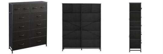 Recalled WLIVE Fabric 12-Drawer Dresser in Black