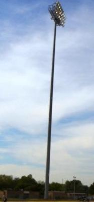 Recalled upright stadium light pole