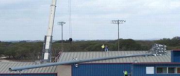 Recalled fallen stadium light pole