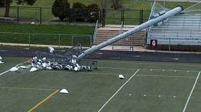 Recalled fallen stadium light pole